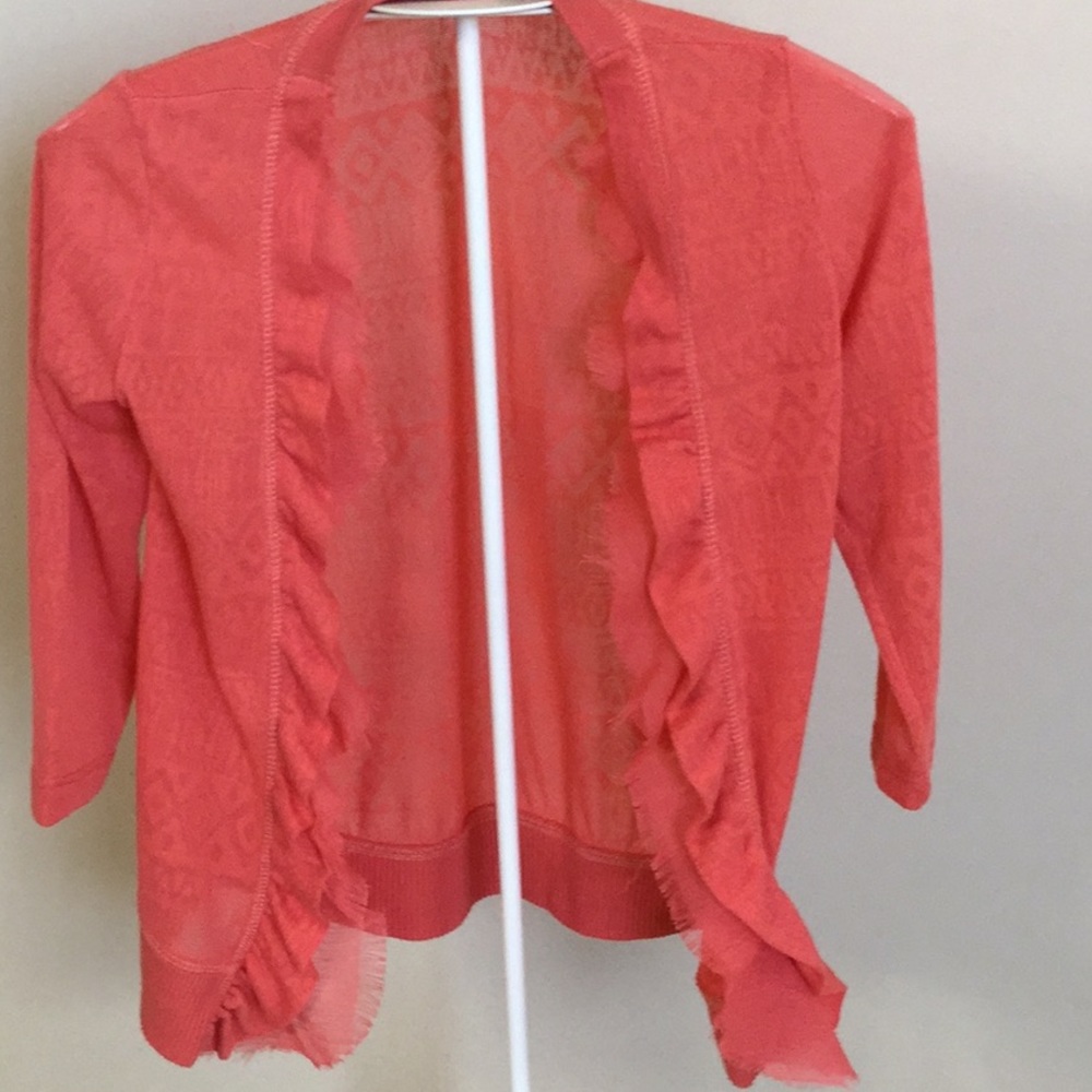 Poof Girl Orange Cardigan Size 6X